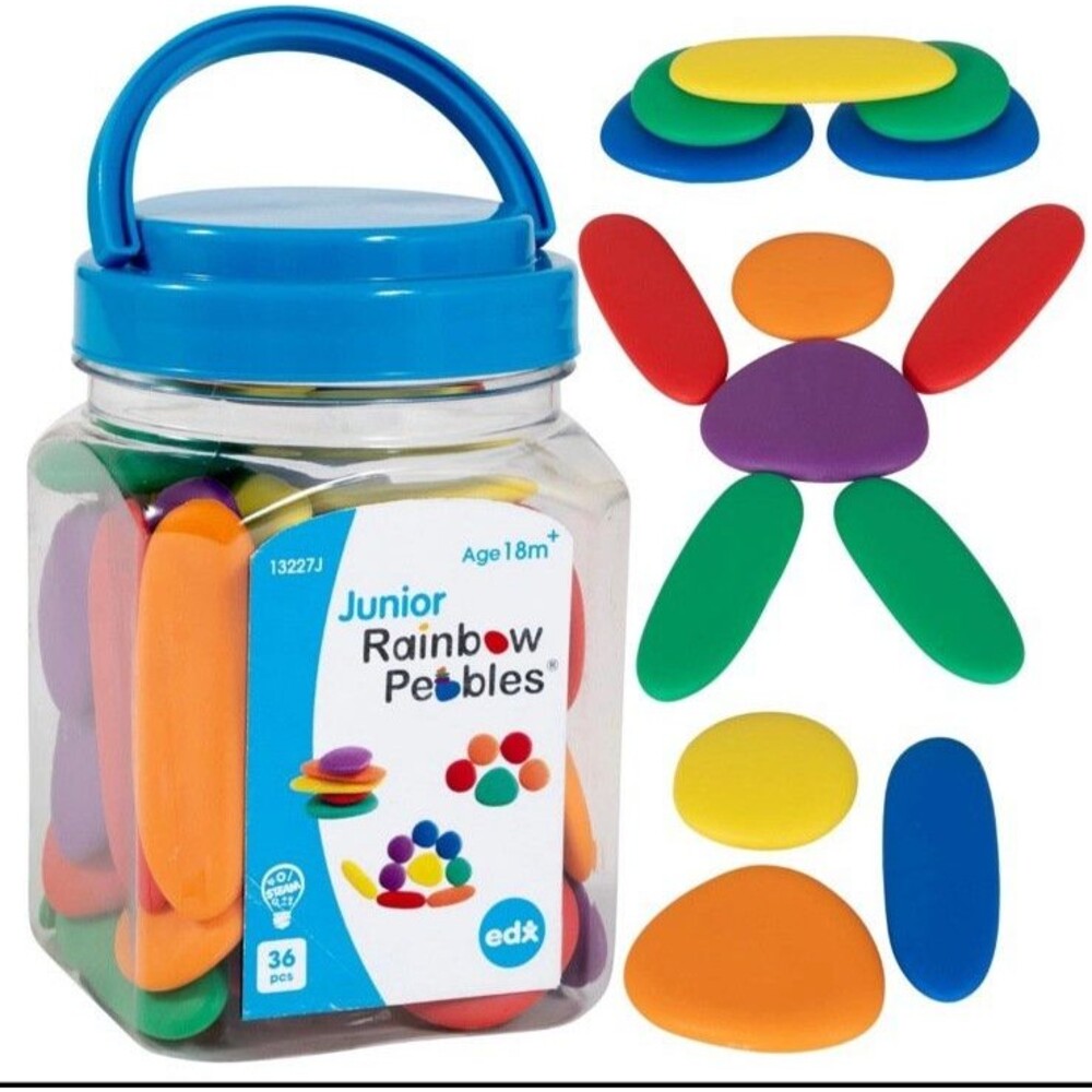 Rainbow Pebbles - Junior - Mini Jar - Ages 18M - The Original Sorting 28 pieces